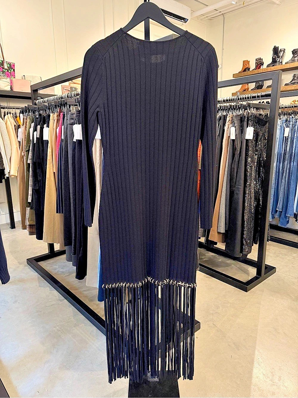 Simkhai Black Fringe Maxi Dress Like New